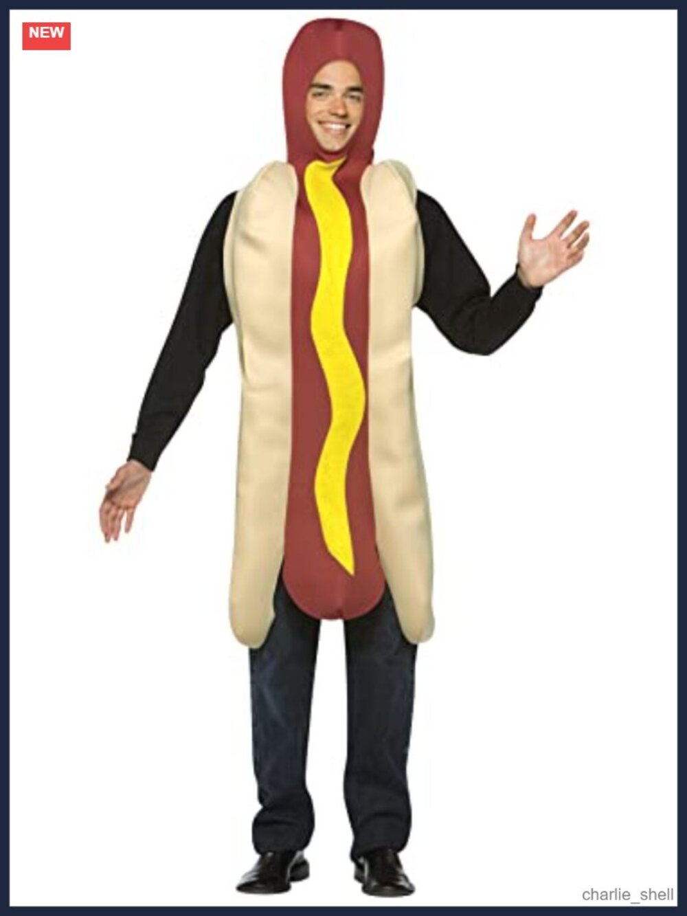 Lightweight Hot Dog Tunic Costume One Size Adult Polyester Food Costume